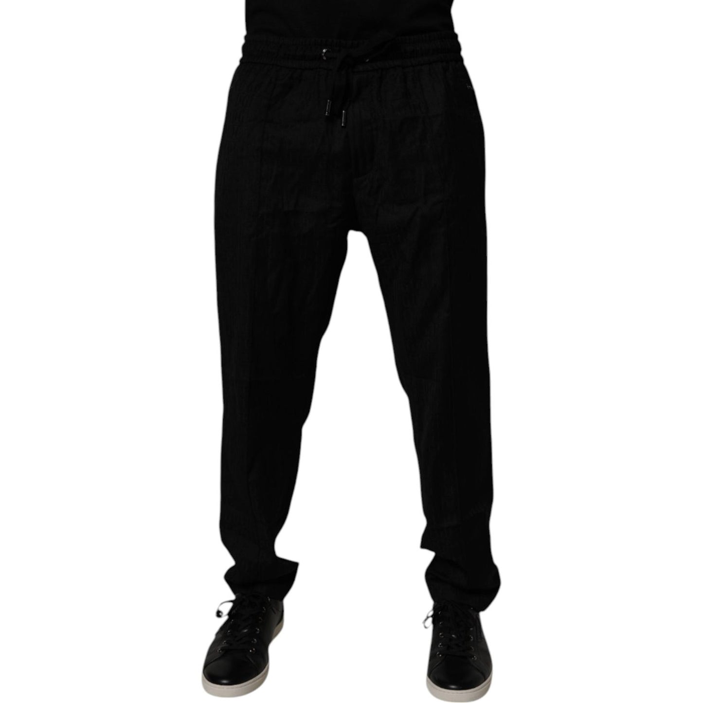 Dolce & Gabbana Black Wool Jogger Sweatpants Pants PAN75257-54