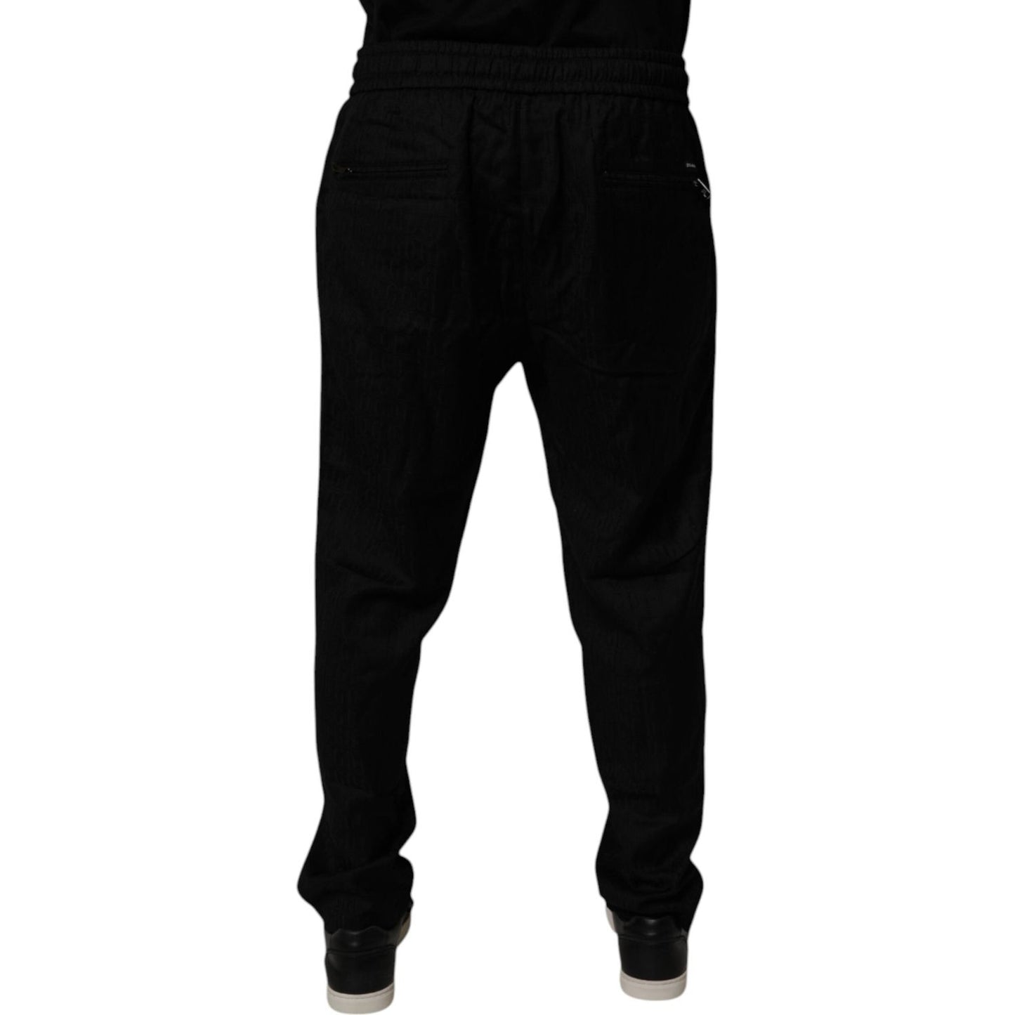 Dolce & Gabbana Black Wool Jogger Sweatpants Pants PAN75257-54