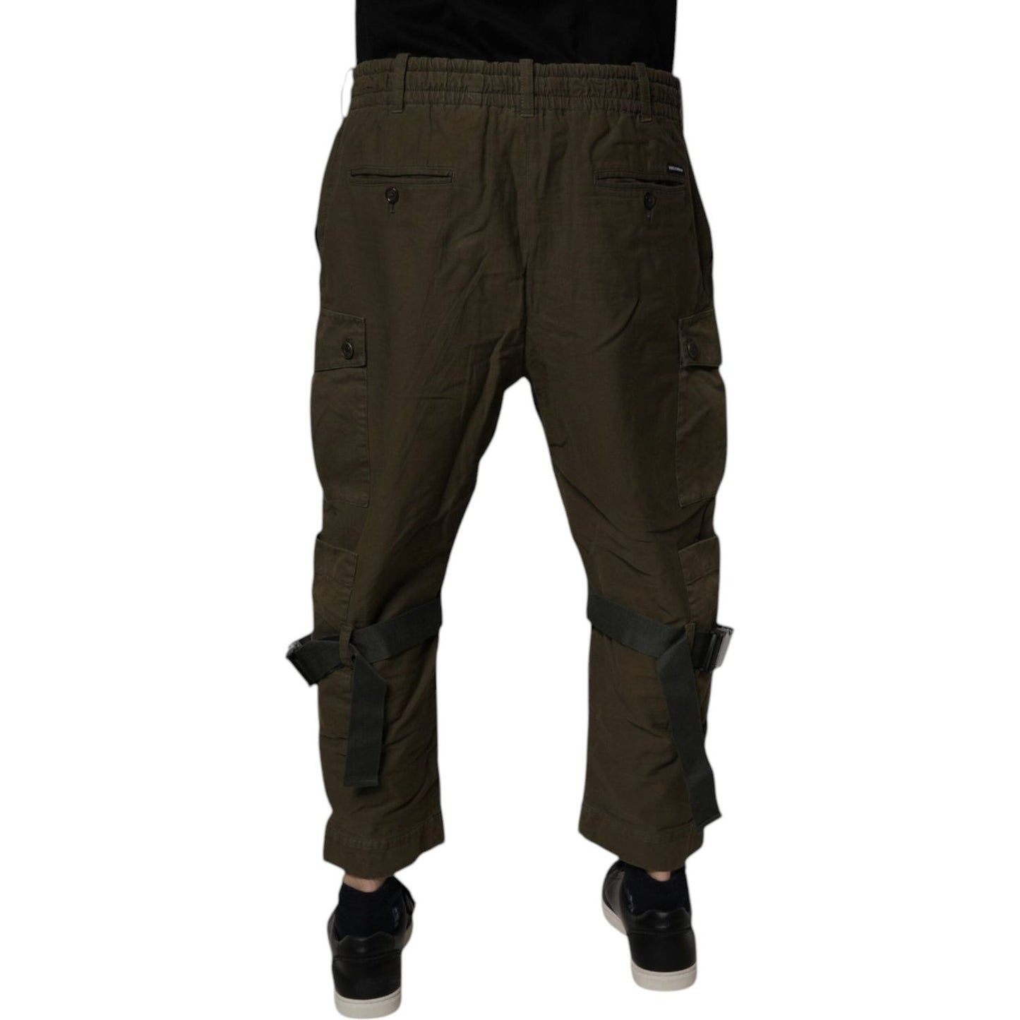 Dolce & Gabbana Brown Cotton Stretch Cargo Pants PAN75262-50
