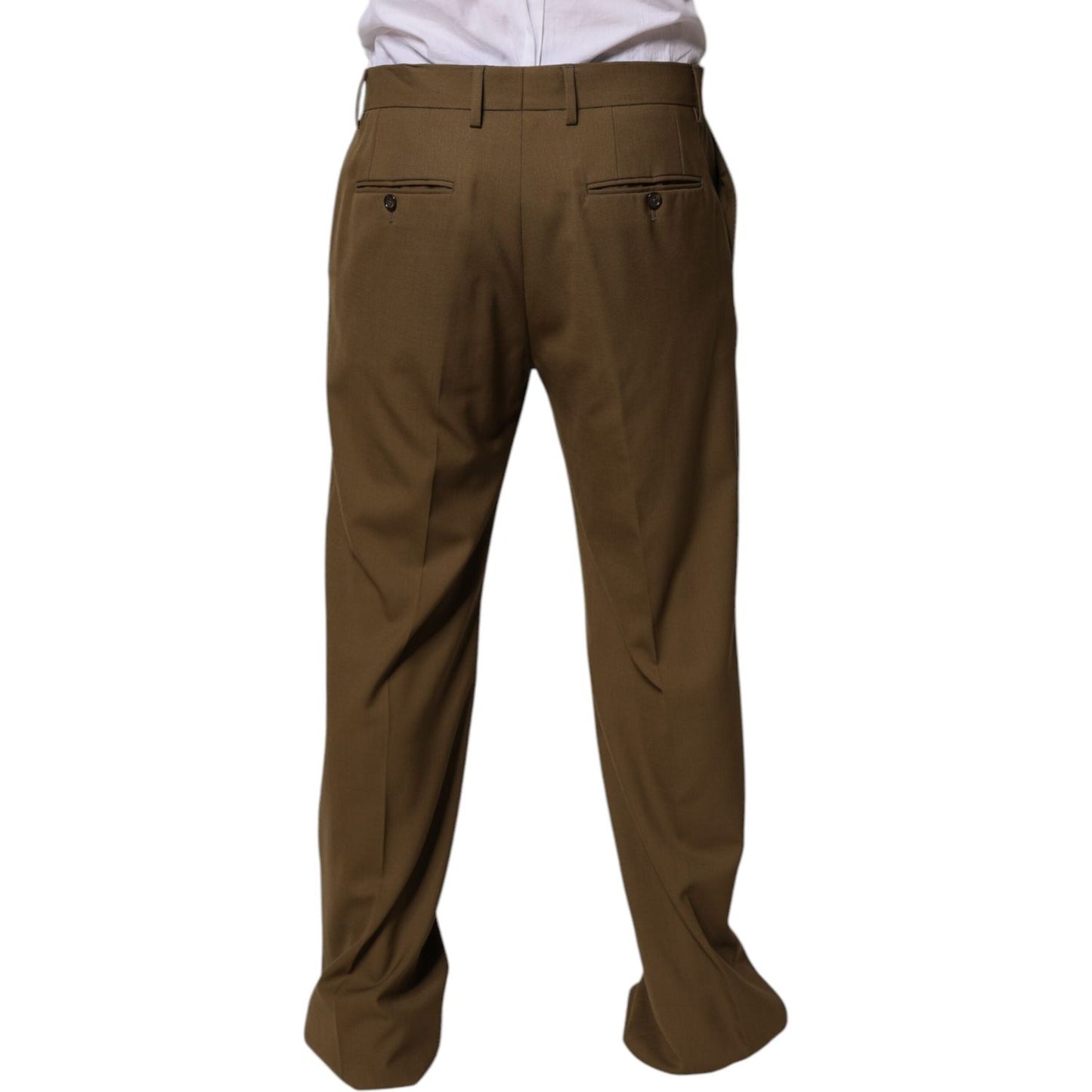 Dolce & Gabbana Brown Wool Straight Formal Dress Pants PAN75355-48