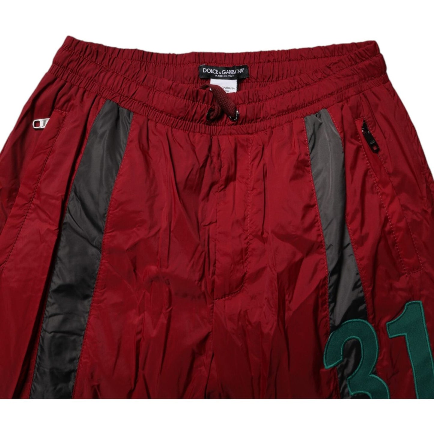 Dolce & Gabbana Maroon Nylon Men Jogger Sweatpants Pants PAN76002-48