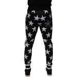 Dolce & Gabbana Black White Stars Jogger Men Sweatpants Pants PAN76010-46