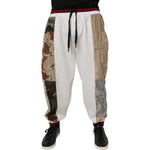 Dolce & Gabbana White Camouflage Patchwork Sweatpants Pants PAN76055-56