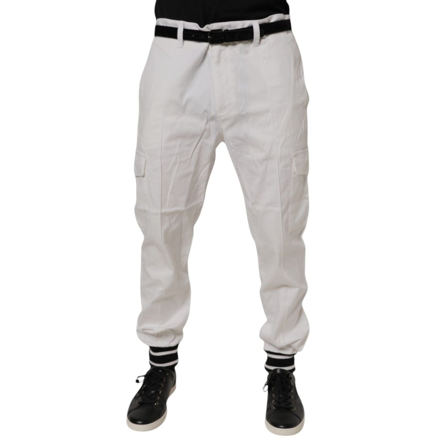 Dolce & Gabbana White Cotton Jogger Cargo Skinny Pants PAN76116-56