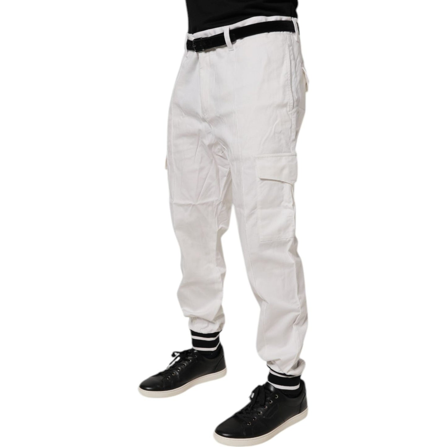 Dolce & Gabbana White Cotton Jogger Cargo Skinny Pants PAN76116-56