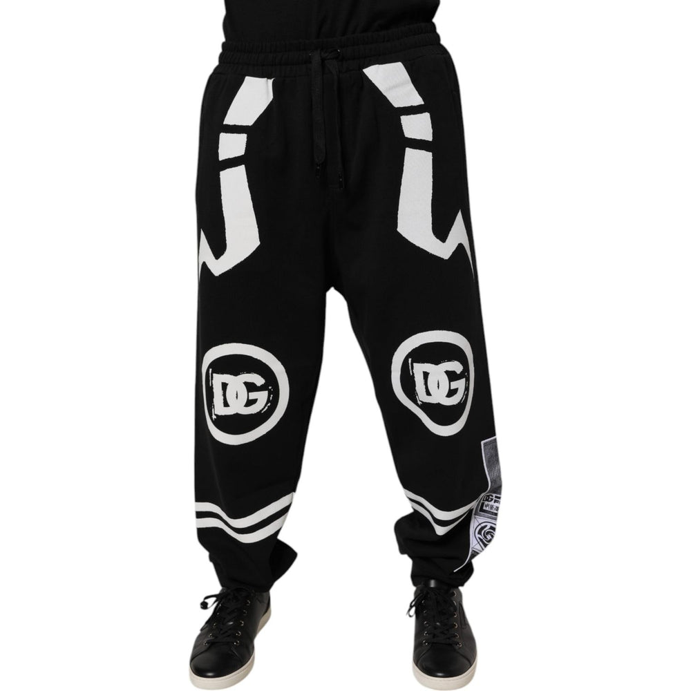 Dolce & Gabbana Black Logo Cotton Jogger Sweatpants Pants PAN76121-54