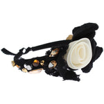 Dolce & Gabbana Diadem Headband Tiara White Rose Crystal Hair Gold SIG19569