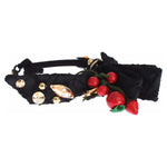 Dolce & Gabbana Diadem Headband Tiara Berry Fruit Crystal Bow Hair SIG19568