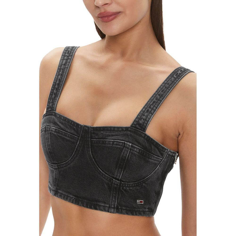 Tommy Hilfiger Jeans Black Recycled Cotton Top TO-13193800763-IT44|L
