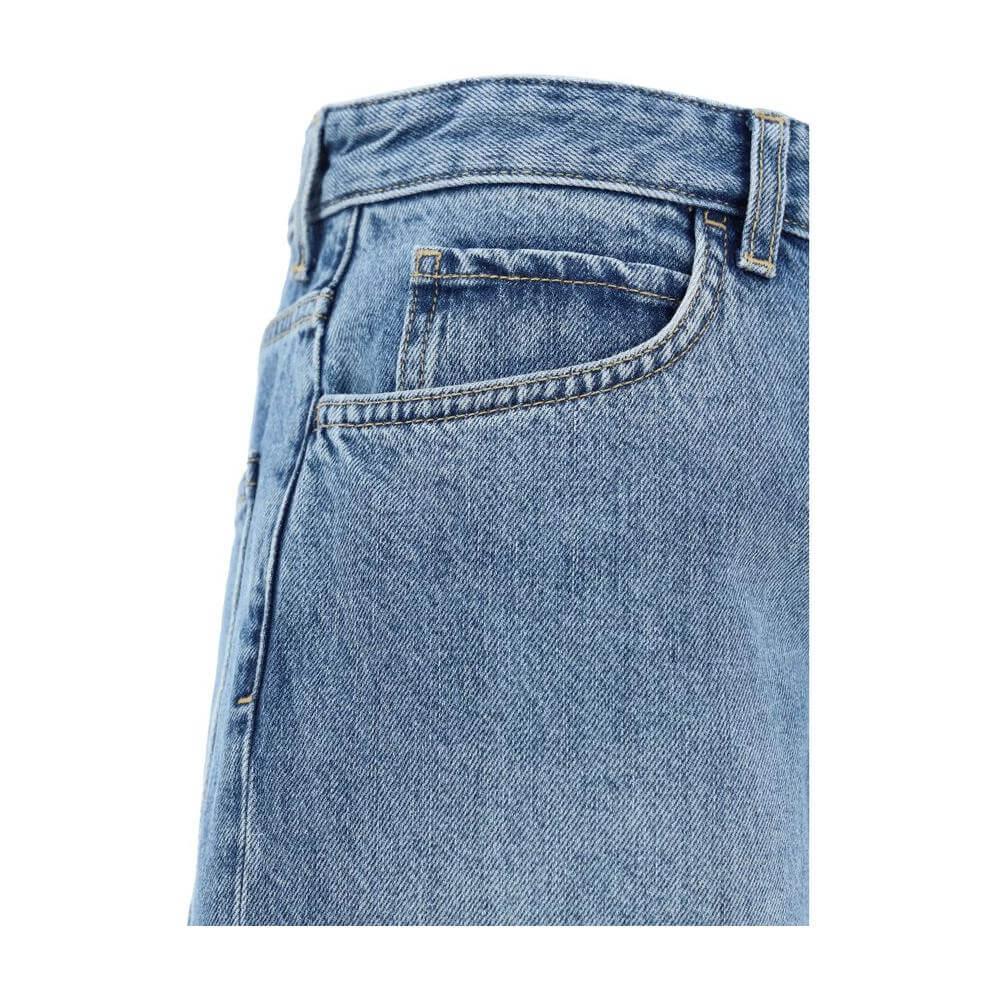 Close-up of The Row Eglitta Jeans featuring wide-leg five-pocket design in high-quality cotton with a minimalist aesthetic