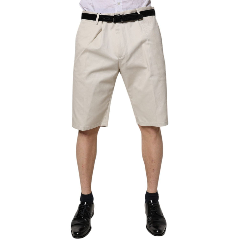 Dolce & Gabbana Beige Cotton Stretch Mid Waist Bermuda Shorts PAN76175-44