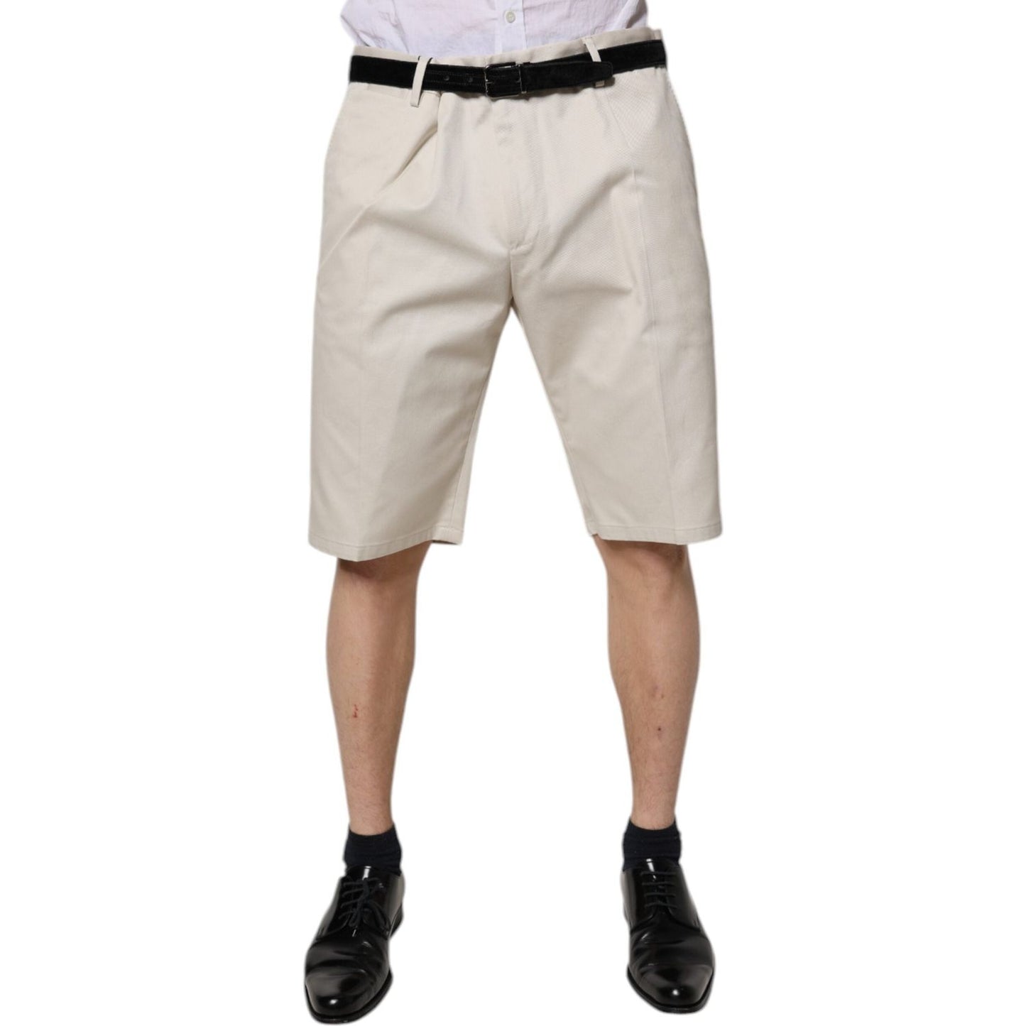 Dolce & Gabbana Beige Cotton Stretch Mid Waist Bermuda Shorts PAN76175-44