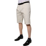 Dolce & Gabbana Beige Cotton Stretch Mid Waist Bermuda Shorts PAN76175-44