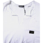 Dolce & Gabbana White Cotton Men Pullover Sweatshirt Sweater