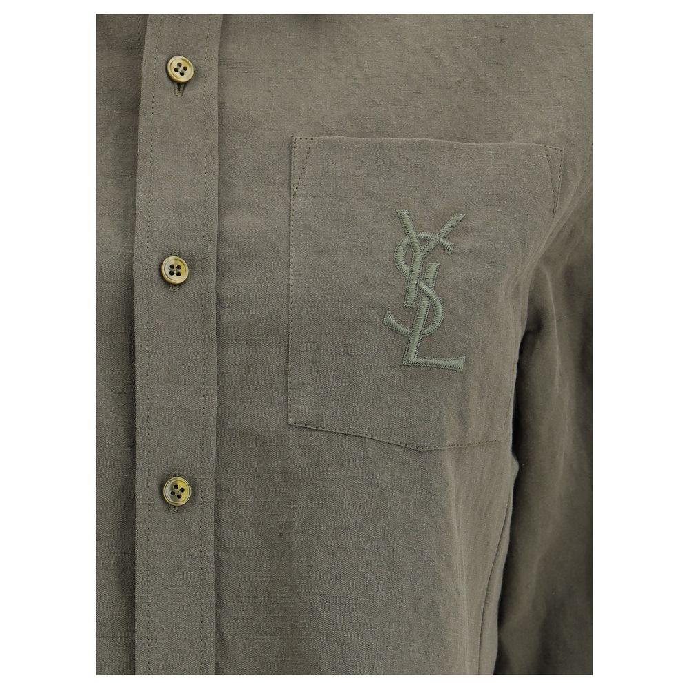 Saint Laurent Cotton and linen Shirt Saint Laurent Dim Gray