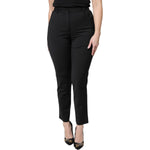 Dolce & Gabbana Black Polyester High Waist Slim Pants PAN75969-40