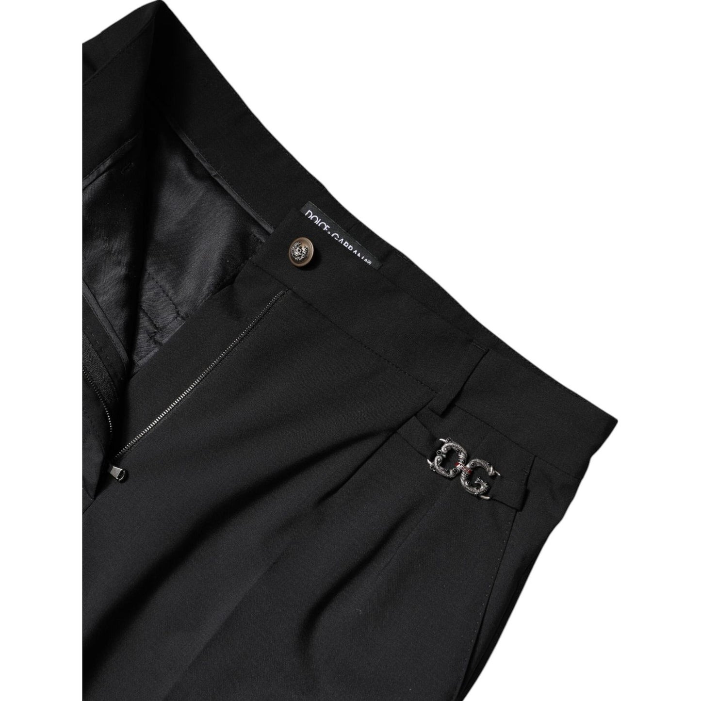 Dolce & Gabbana Black Polyester High Waist Dress Pants PAN75971-44