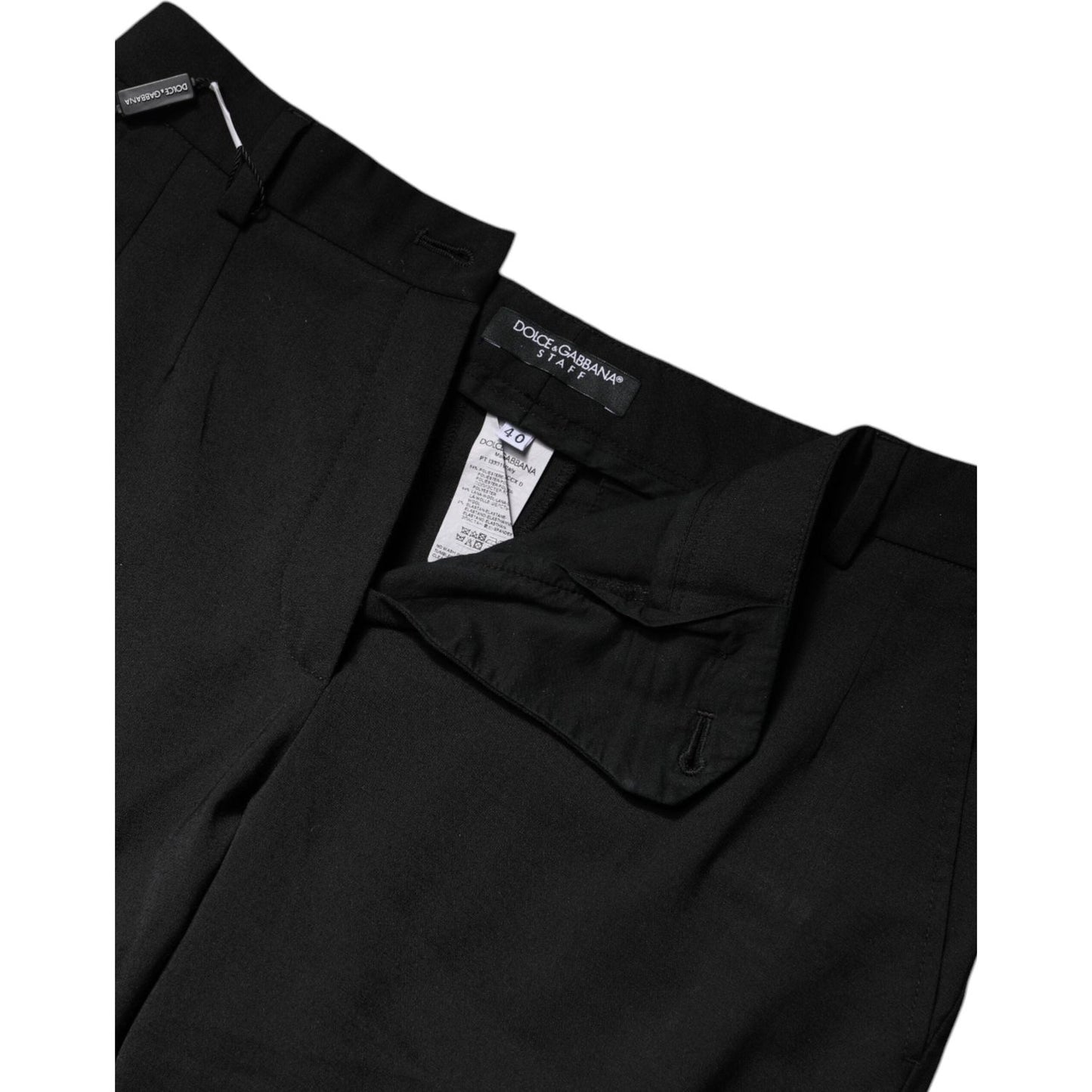 Dolce & Gabbana Black Polyester High Waist Slim Pants PAN75991-40
