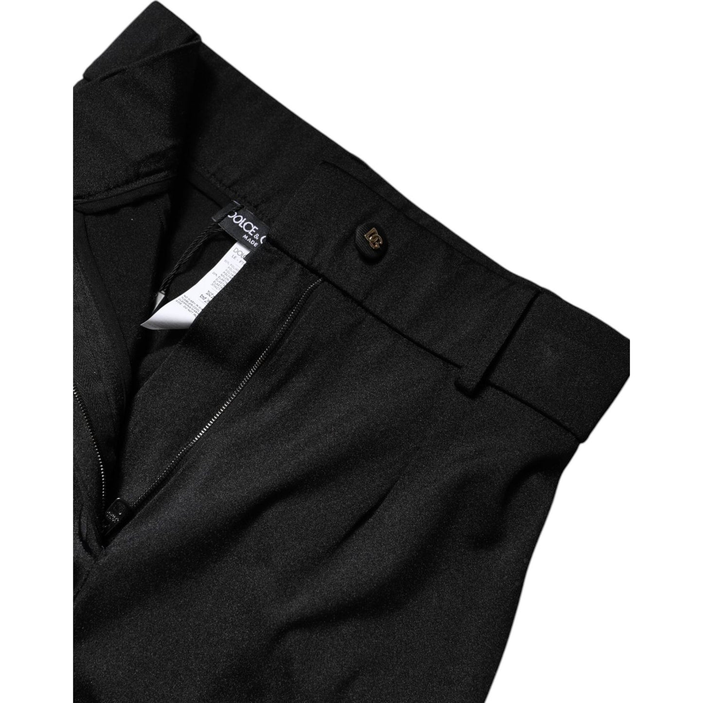Dolce & Gabbana Black Nylon High Waist Slim Fit Pants PAN76141-40