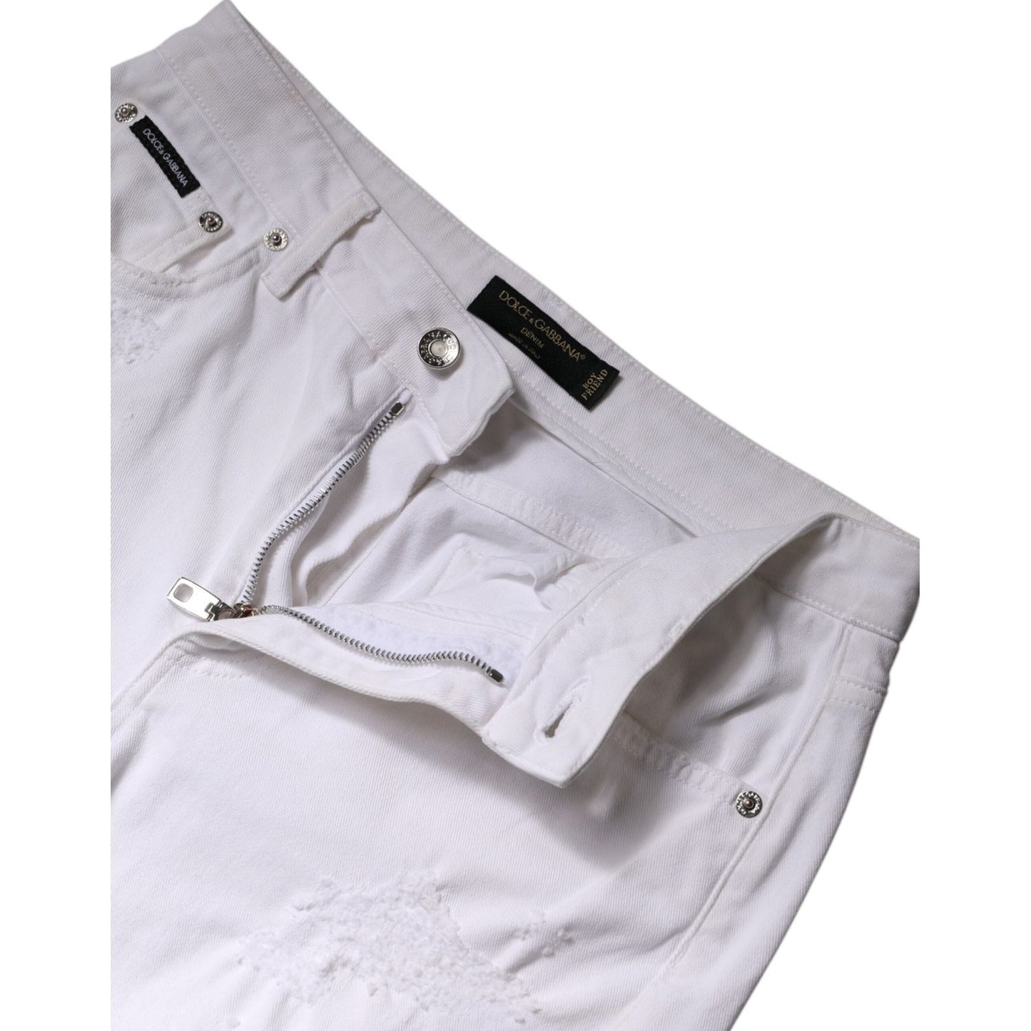 Dolce & Gabbana White Cotton High Waist Skinny Denim Jeans PAN76142-42