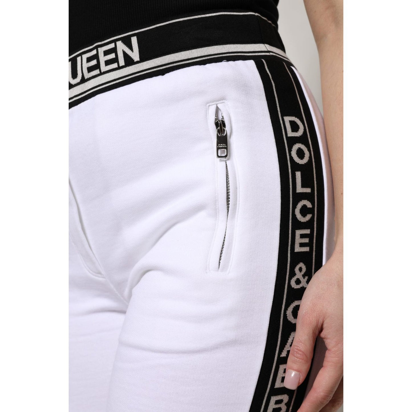 Dolce & Gabbana White Cotton Stretch Jogger Sweatpants Pants PAN76143-38