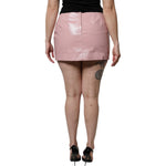 Dolce & Gabbana Glossy Pink Cotton High Waist Mini Skirt SKI2080-38