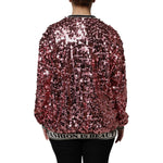Dolce & Gabbana Pink DG Queen Sequin Pullover Sweater