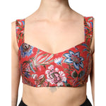 Dolce & Gabbana Red Floral Brocade Cropped Bustier Corset Top TSH90124-40
