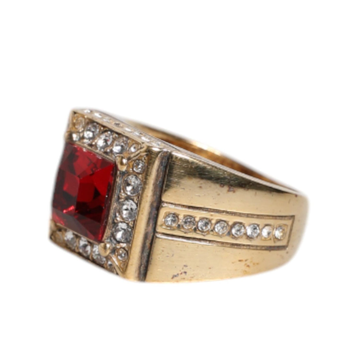 Dolce & Gabbana Gold Tone Sterling Silver 925 Crystals Ring
