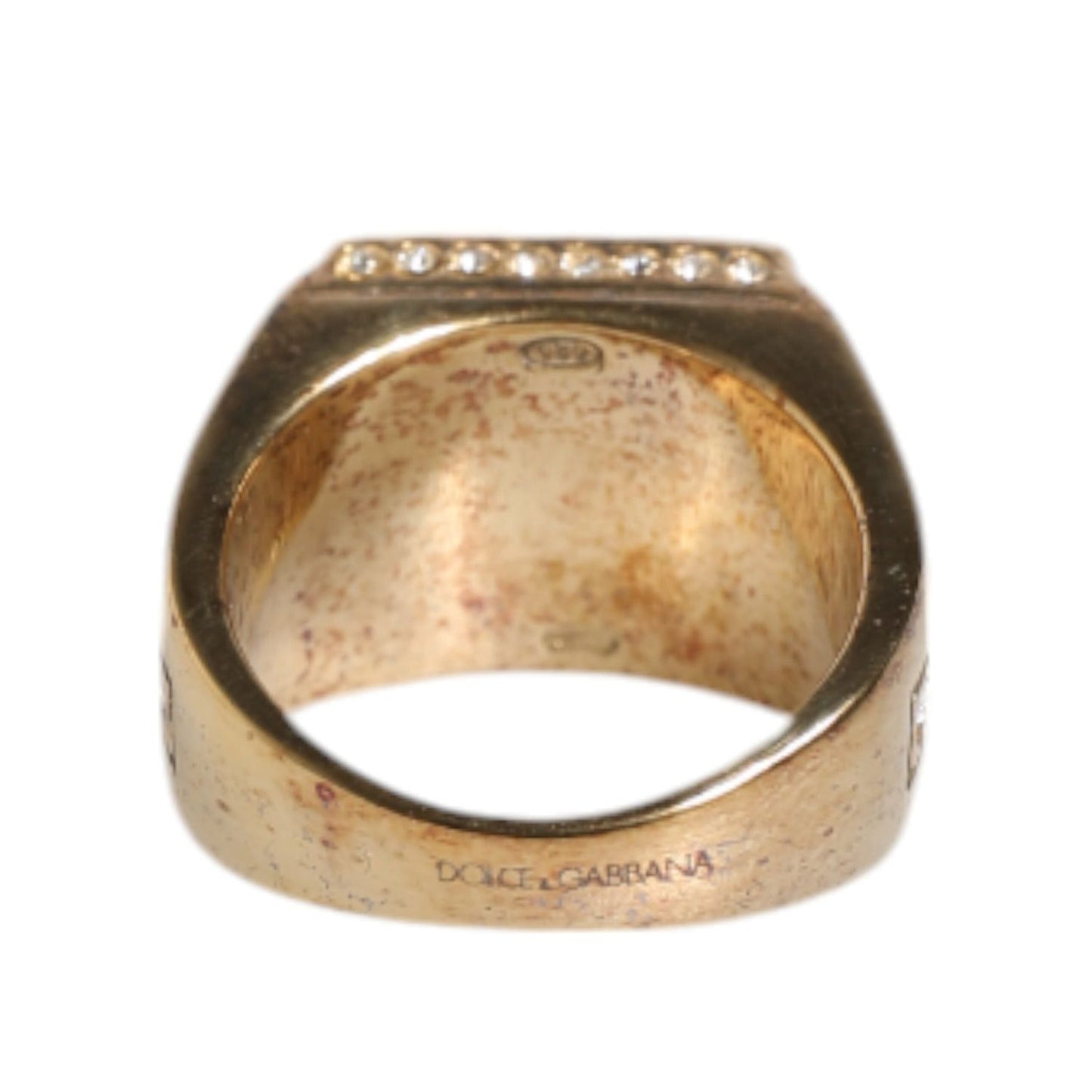 Dolce & Gabbana Gold Tone Sterling Silver 925 Crystals Ring