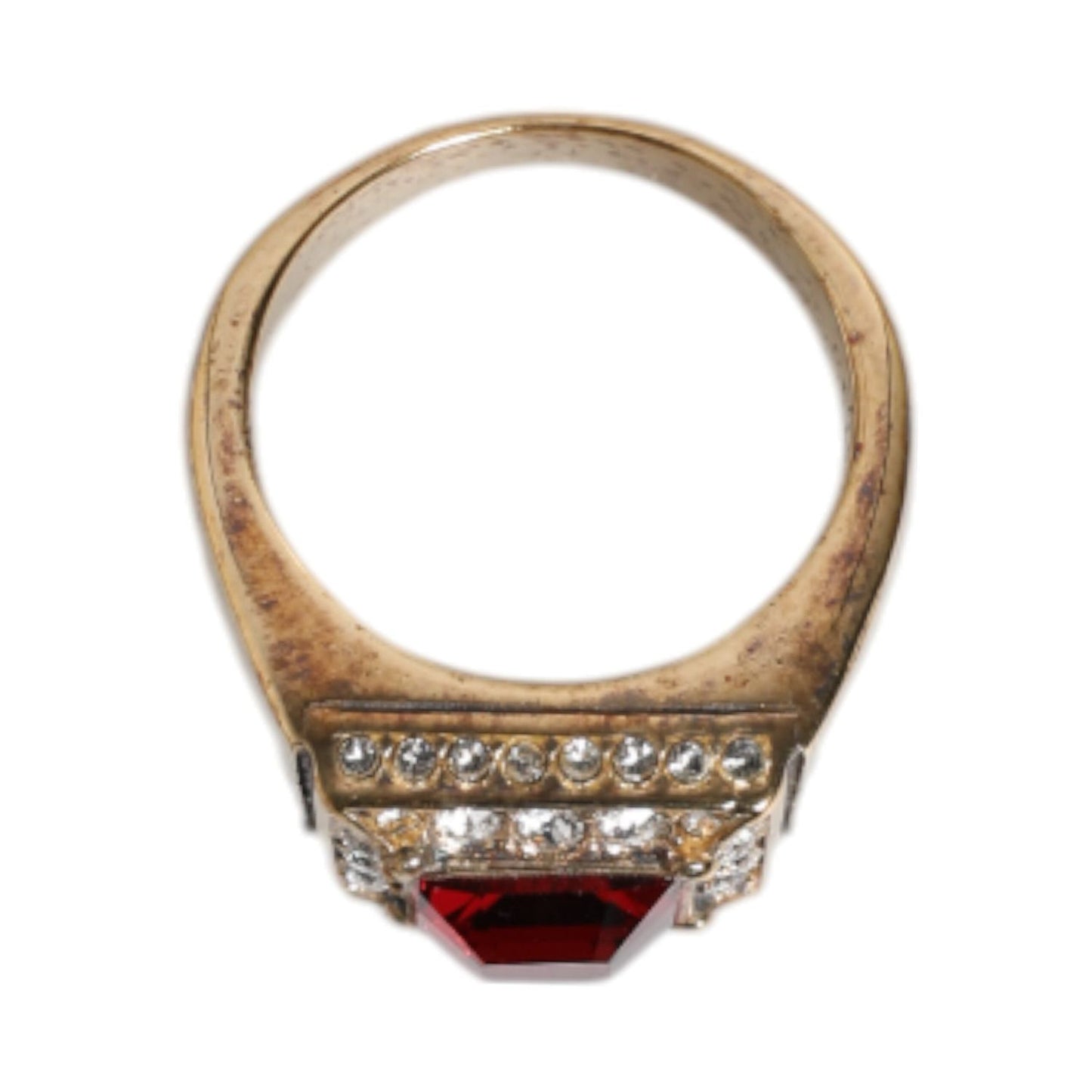 Dolce & Gabbana Gold Tone Sterling Silver 925 Crystals Ring