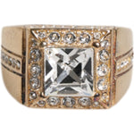 Dolce & Gabbana Gold Tone Sterling Silver 925 Crystals Ring SMY10439-58