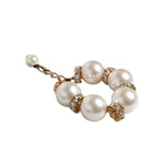 Dolce & Gabbana Gold Tone Brass Maxi Pearl Lobster Clasp Logo Bracelet
