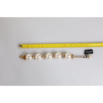Dolce & Gabbana Gold Tone Brass Maxi Pearl Lobster Clasp Logo Bracelet
