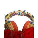 Dolce & Gabbana Multicolor Whimsical Tasseled Crystal Headset Headphones SMY10463