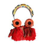 Dolce & Gabbana Multicolor Whimsical Tasseled Crystal Headset Headphones SMY10463