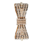 Dolce & Gabbana Gold Tone Brass Bow Crystal FauxPearl Embellished Brooch