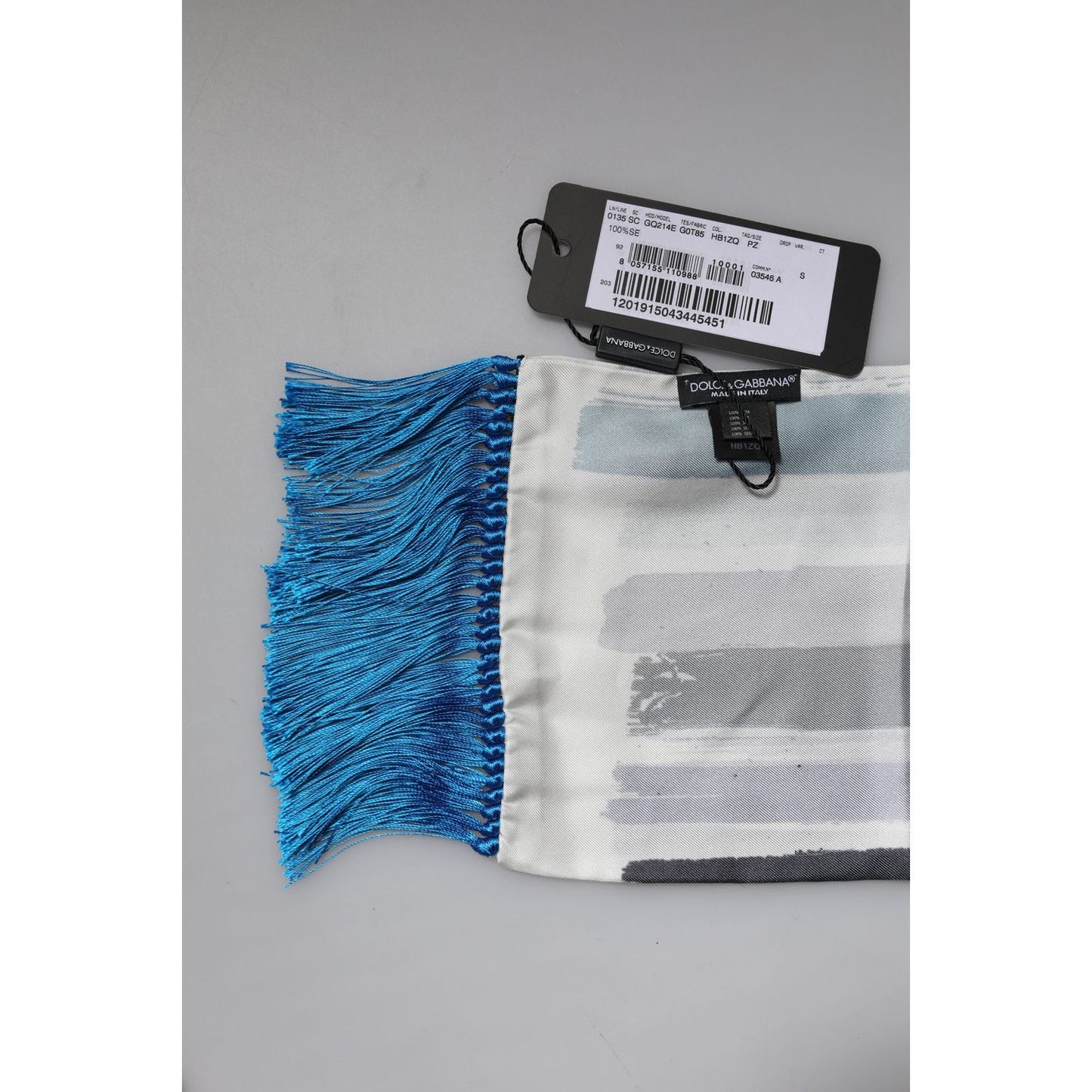 Dolce & Gabbana Multicolor Stripes Silk Fringes Neck Foulard Scarf MS7148