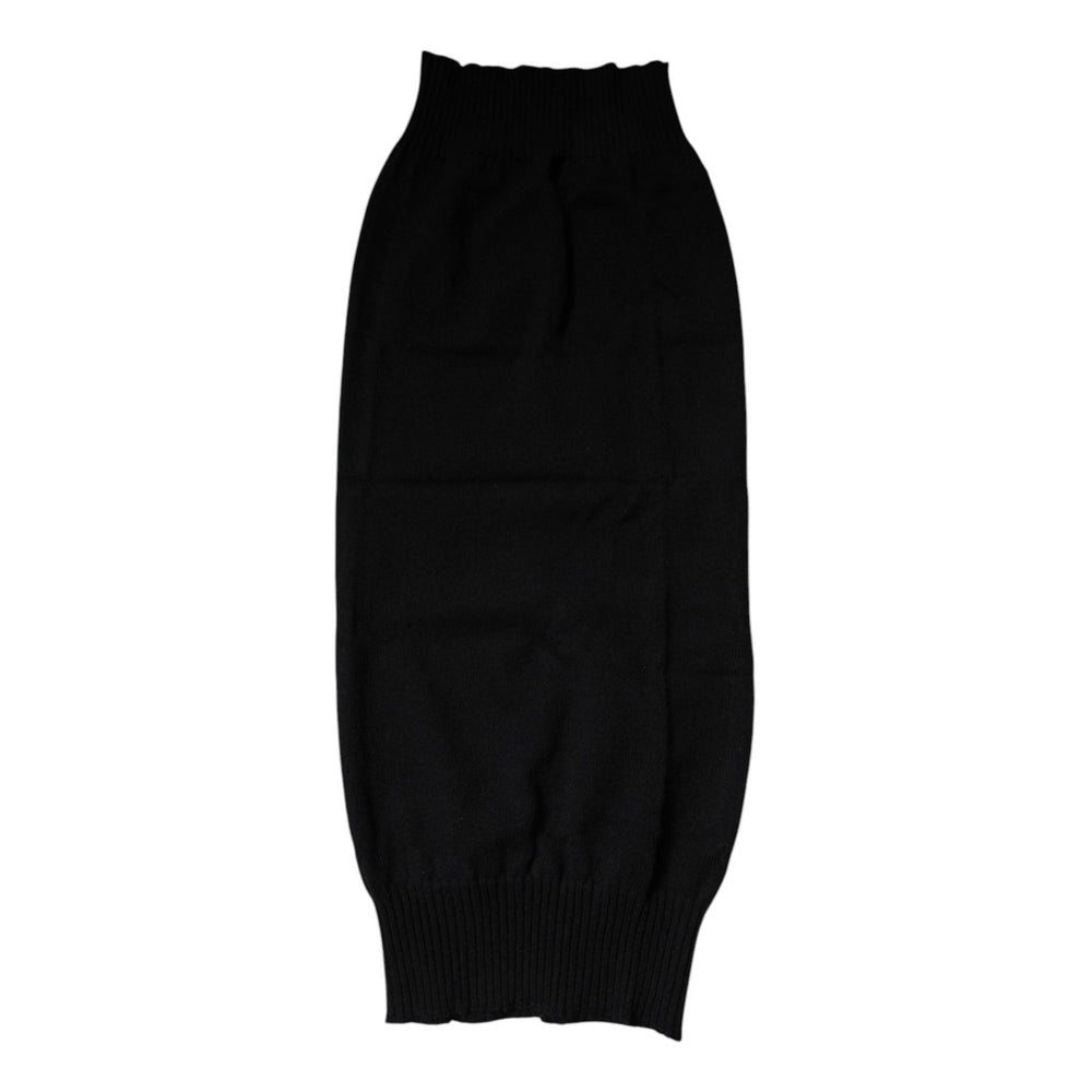 Dolce & Gabbana Black Cashmere Knitted Neck Warmer Foulard Scarf MS7360
