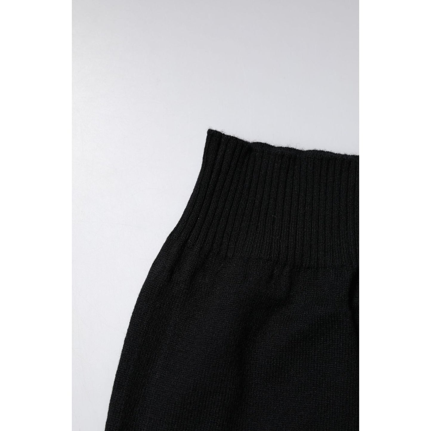 Dolce & Gabbana Black Cashmere Knitted Neck Warmer Foulard Scarf MS7360