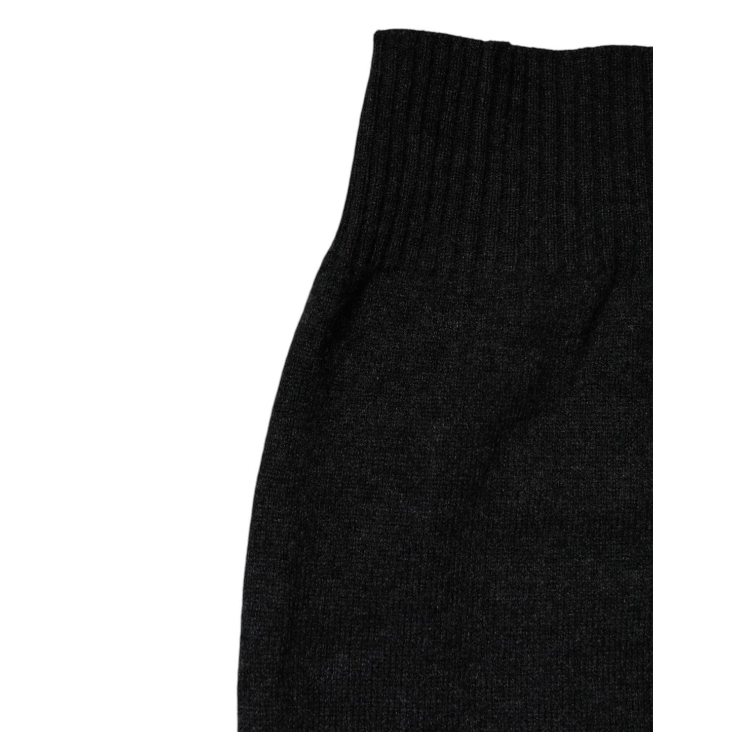 Dolce & Gabbana Black Cashmere Knitted Neck Warmer Foulard Scarf MS7361