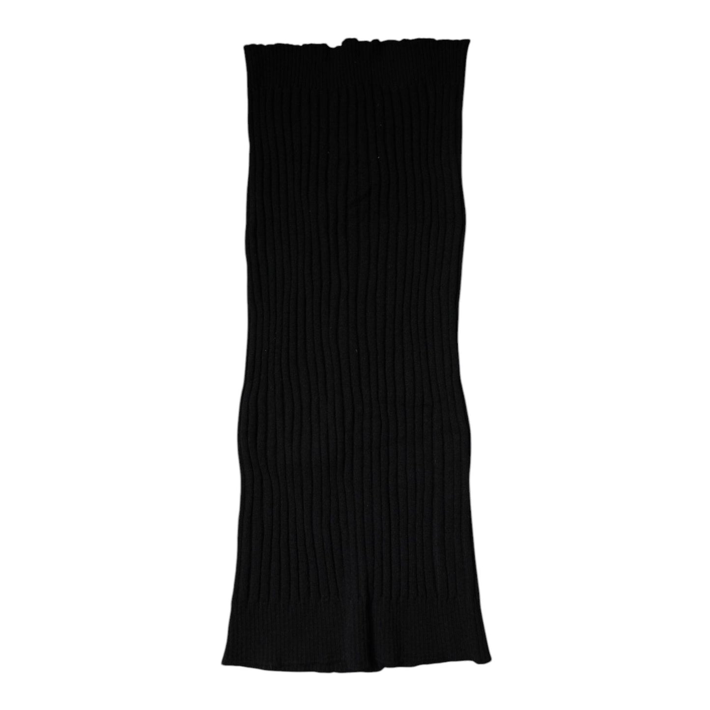 Dolce & Gabbana Black Cashmere Knitted Neck Warmer Foulard Scarf MS7362