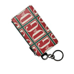 Dolce & Gabbana Green Calf Leather Logo Print Monogram Card Holder Wallet