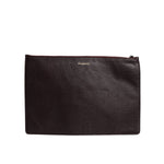 Dolce & Gabbana Brown Leather #DGFAMILY Embellished Men Clutch Pouch Bag BAG4277