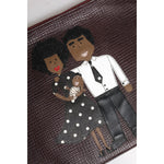 Dolce & Gabbana Brown Leather #DGFAMILY Embellished Men Clutch Pouch Bag BAG4277