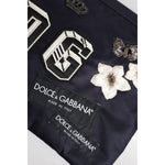 Dolce & Gabbana Blue DG Logo Patch Embellished Pouch Clutch Bag BAG4286