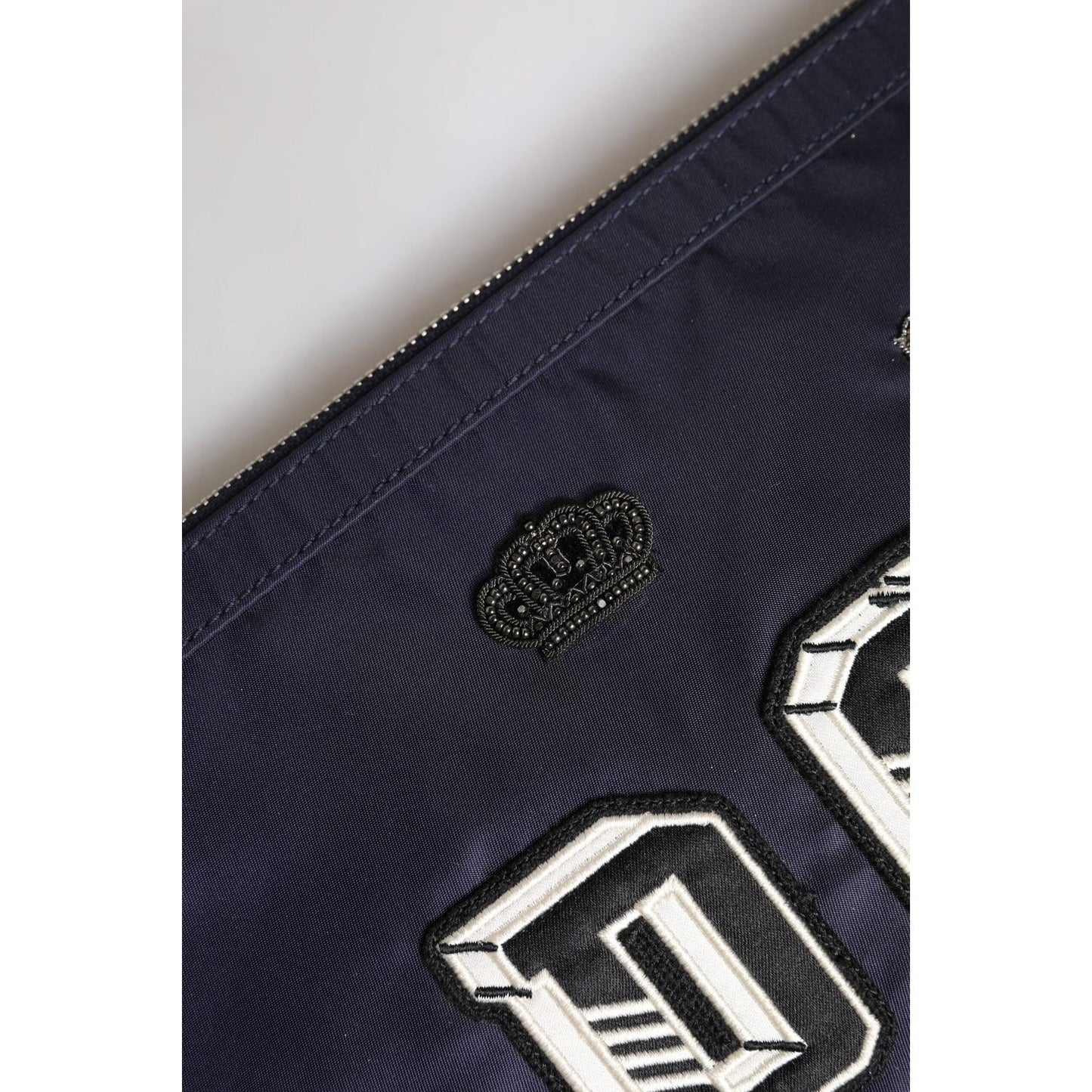 Dolce & Gabbana Blue DG Logo Patch Embellished Pouch Clutch Bag BAG4286