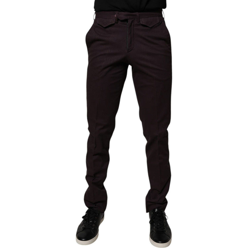 BENCIVENGA Brown Pure Cotton Slim Fit Men Dress Pants PAN71853-46