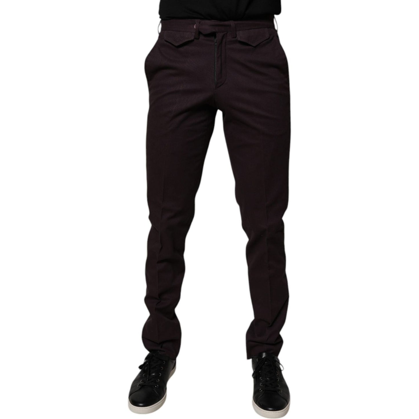 BENCIVENGA Brown Pure Cotton Slim Fit Men Dress Pants PAN71853-46