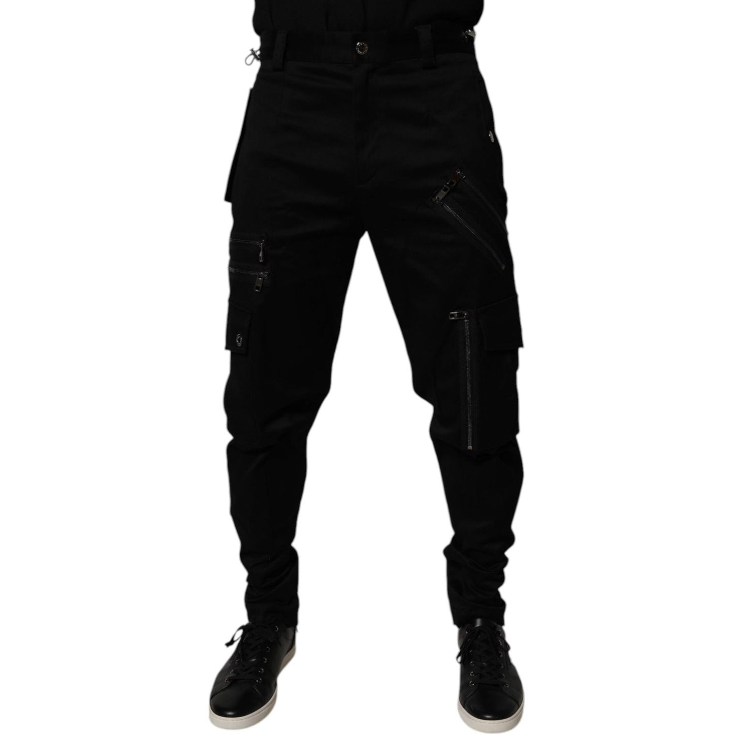 Dolce & Gabbana Black Cotton Cargo Tapered Pants PAN75135-48